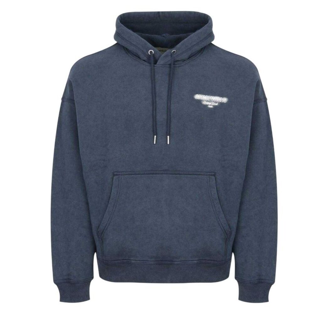 Jack Wills Mens Script Long-Sleeved Hoodie / Navy